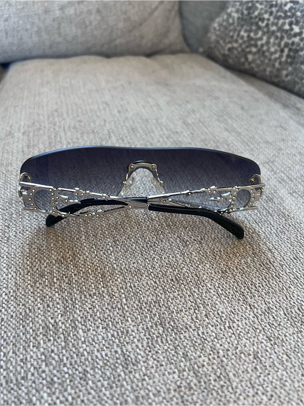 Dior Shield Gradient Rimless Black Lenses Silver Sunglasses - Picture 3 of 6